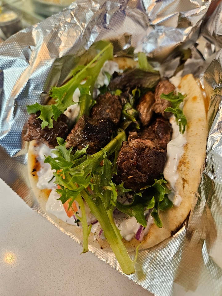 Lamb Souvlaki in pita