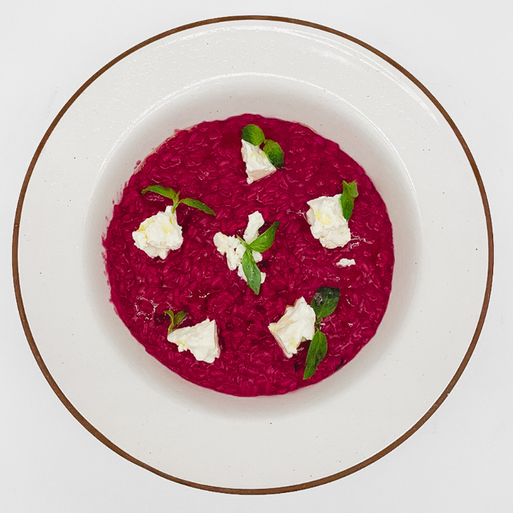 Rissoto with Beet and Feta