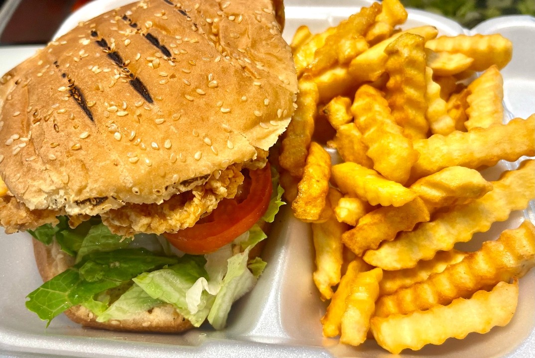 Grilled Chicken Sandwich with French Fries
