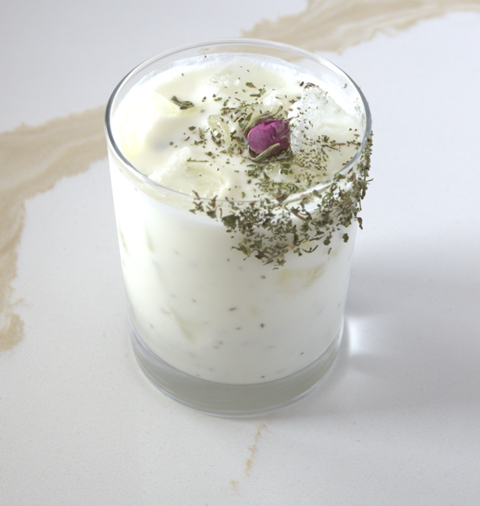 Homemade Yogurt Drink with Mint