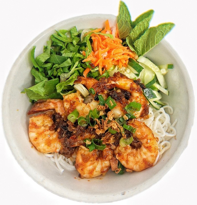 Bun Tom Xao - Spicy Lemongrass Shrimp Vermicelli
