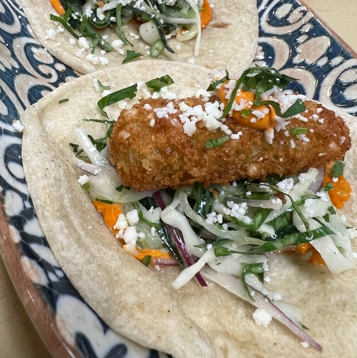 Spicy Yucca Fritter Tacos