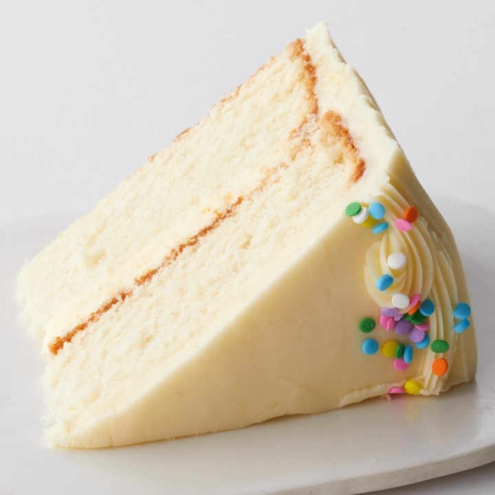Vanilla Cake Slice w/ Vanilla Buttercream