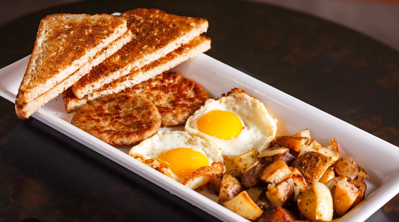 Breakfast Platter-Eggs, Potatoes, Toast & Meat