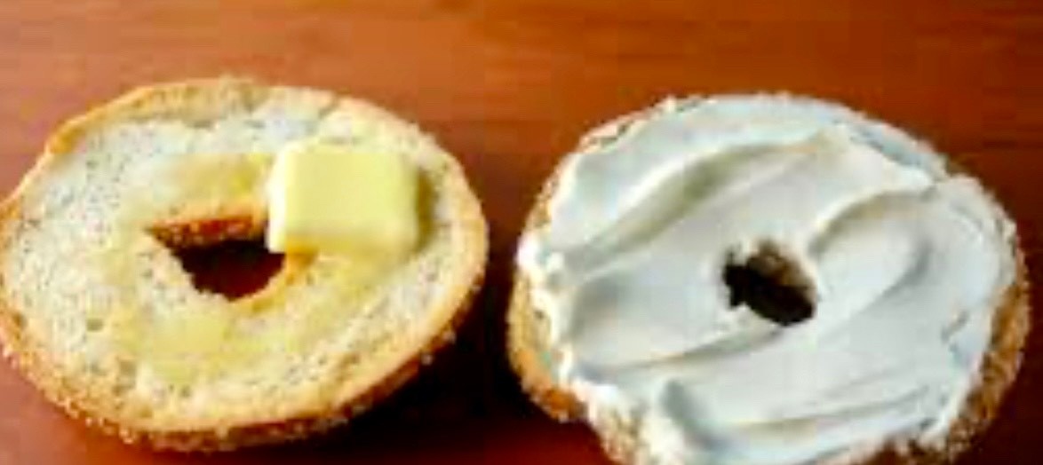 Bagel With Plain Cream Cheese & Butter