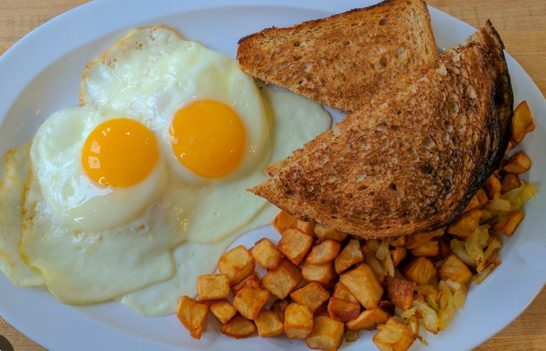 Breakfast Platter-Eggs, Potatoes & Toast