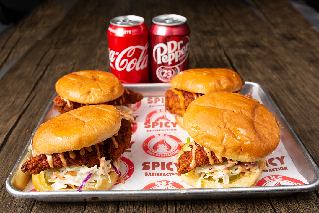 Chicken Sando 4pc, 2 Drinks