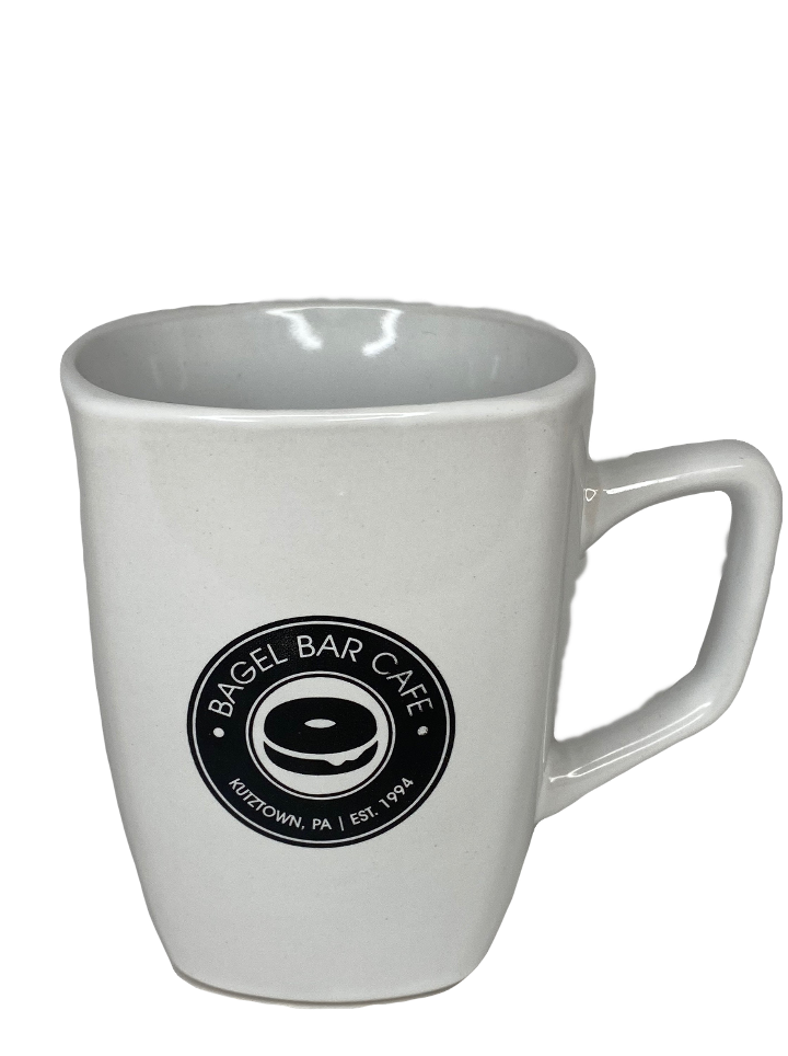 White Mug with Bagel Bar Logo