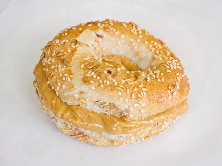 Toasted Bagel with Peanut Butter