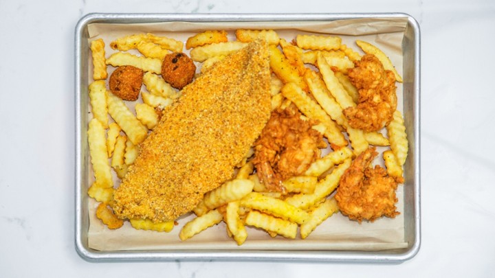 Fried Fish and Shrimp Plate