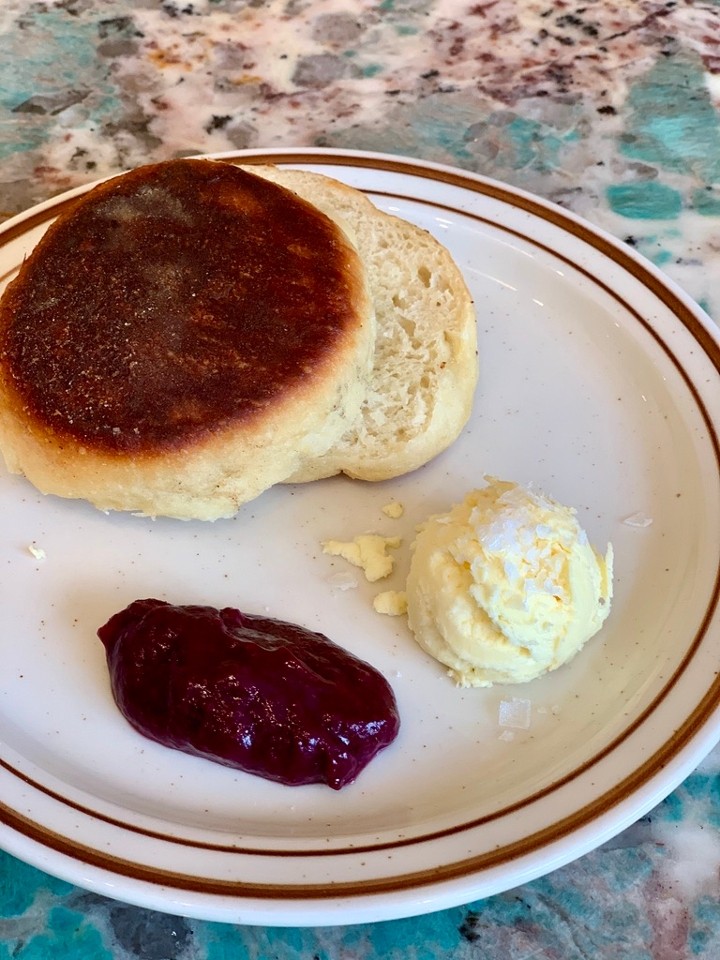 Homemade English Muffin with Jam + Butter