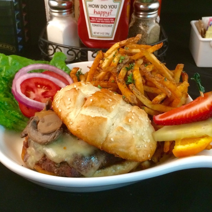 Bacon, Mushrooms Swiss Burger