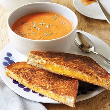 Grilled Cheese with Cheddar & Tomato Soup
