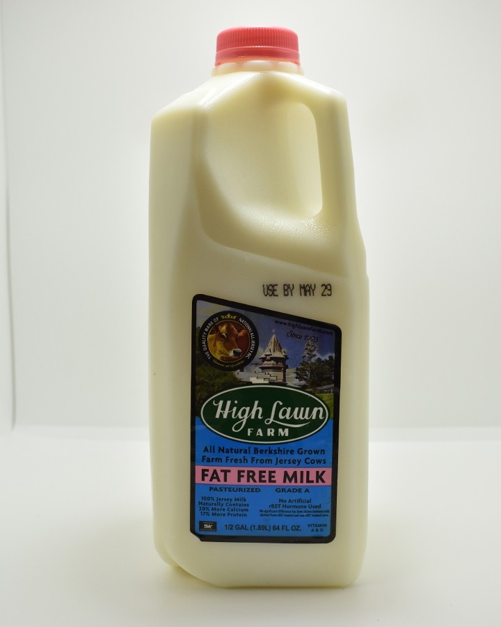 Fat Free Milk, High Lawn Farm (half gallon)