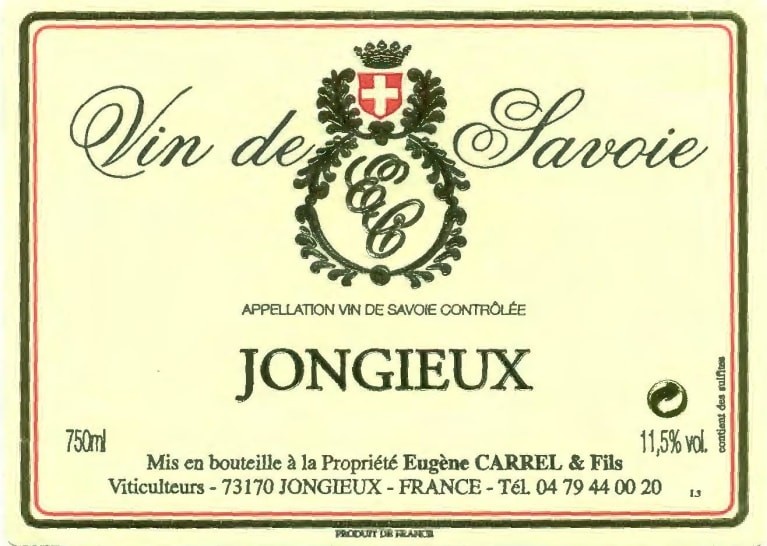 Eugène Carrel, Vin de Savoie, Jongieux 2022