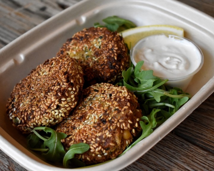 Sesame-Crusted Chickpea Cakes