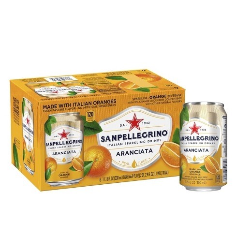 San Pellegrino, Aranciata (6 x 330mL cans)