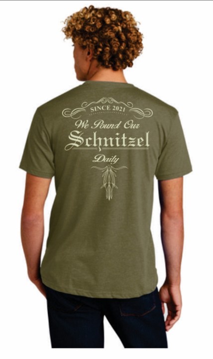 Angry German "We Pound Our Schnitzel Daily" Shirt