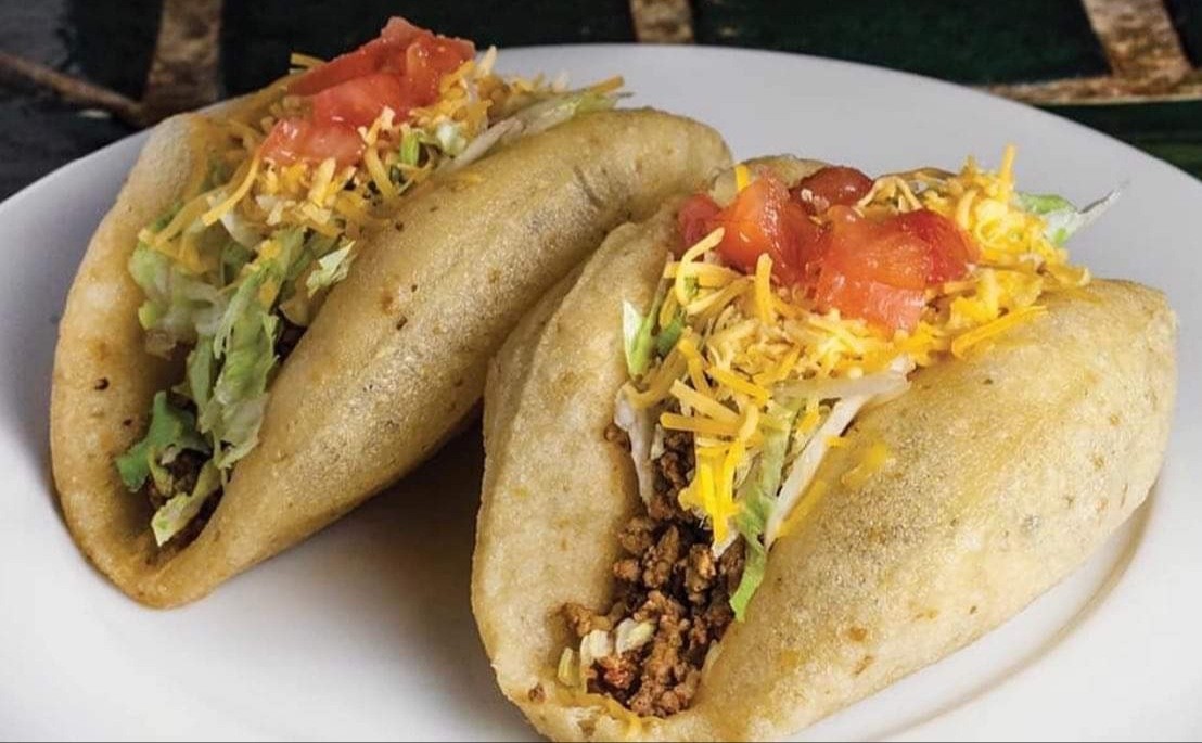Two Puffy Ground Beef Tacos Lunch #7
