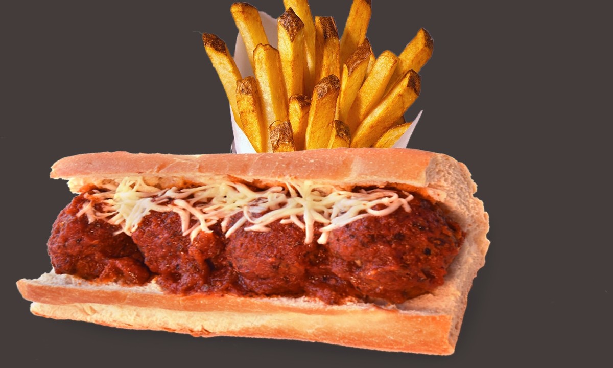 Frank’s Meatball Sammie with a side order