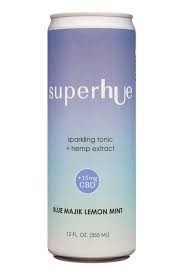 Superhue Sparkling Tonic Blue Majik Lemon Mint 15mg CBD 12oz