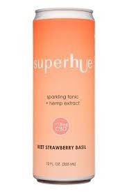 Superhue Sparkling Tonic Beet Strawberry Basil 15mg CBD 12oz