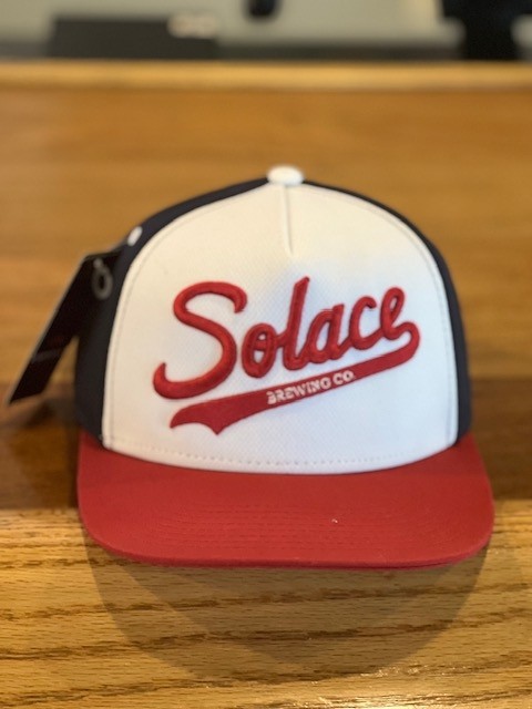 Navy Blue and White w/Red Solace Logo