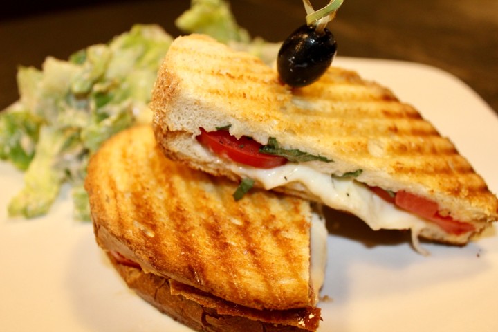 Fresh Mozzarella, Basil, Tomato Panini