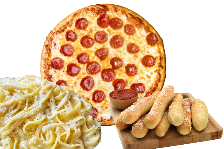 Large One Topping, Pasta, Breadsticks