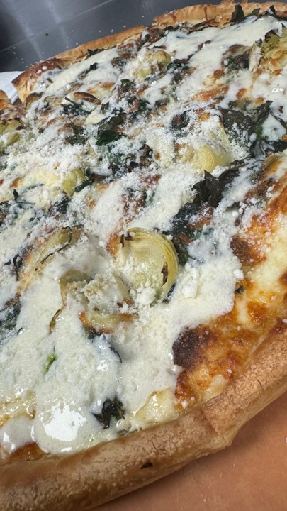 "New" Artichoke Spinach Dip Pizza