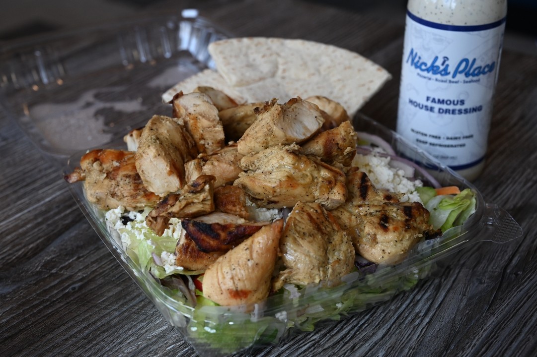 Nick's Famous Grilled Chicken Kabob Salad