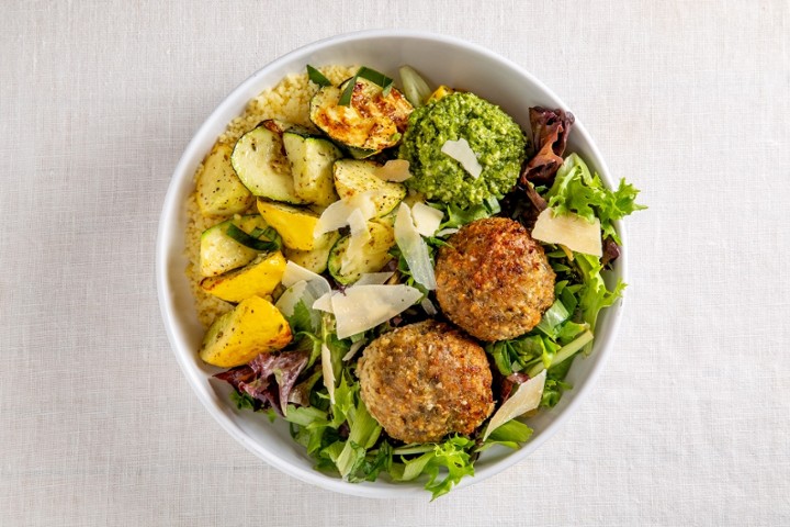 Turkey Meatballs & Roasted Summer Squash