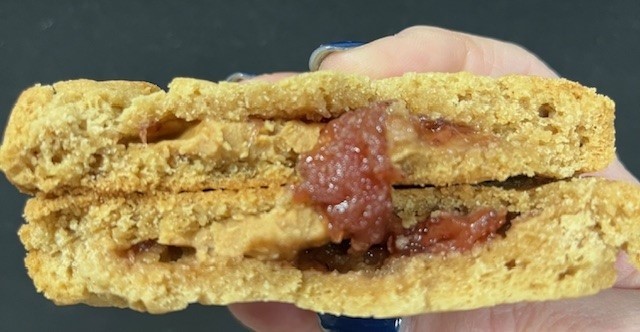 Peanut Butter and Jelly Stuffed Peanut Butter Cookie