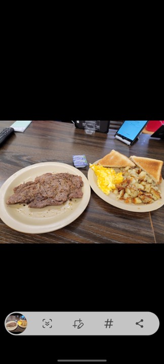 Two Eggs With House Steak (12+oz)