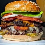 Bacon Cheeseburger Deluxe (lettuce, tomatoes, onions)