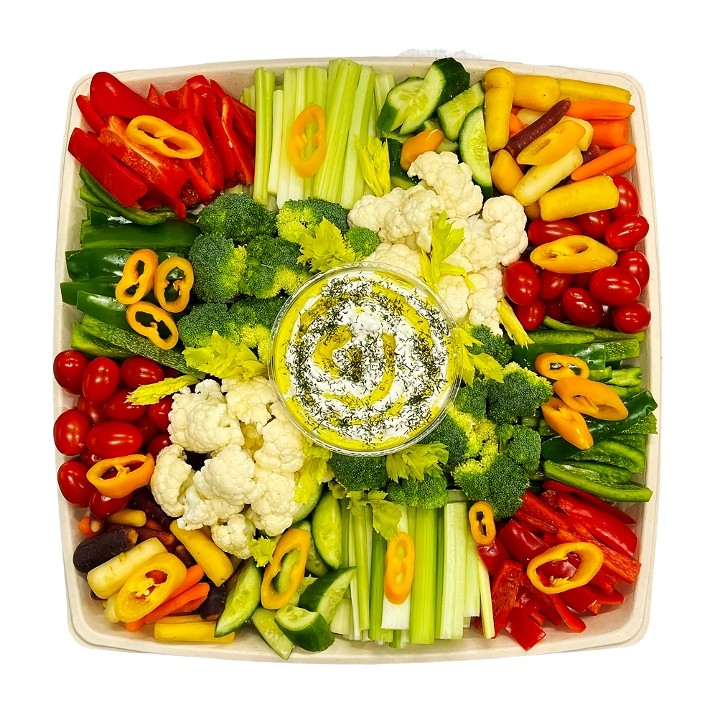 Crudité Platter with Tzatziki (Vegetarian, Gluten-Free) or Hummus (Vegan, Gluten-Free)