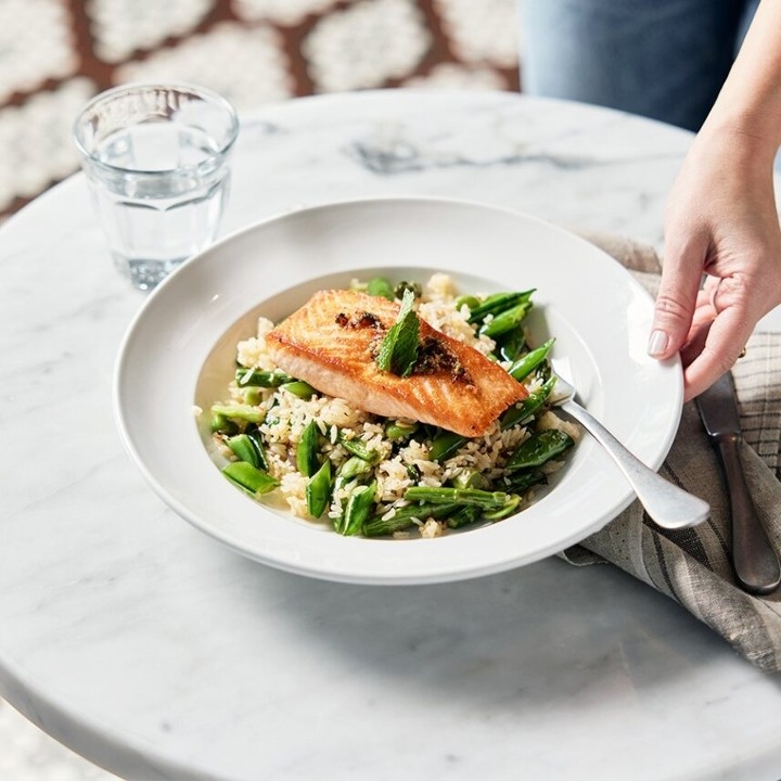 Roasted Salmon & Spring Vegetable Rice Bowl