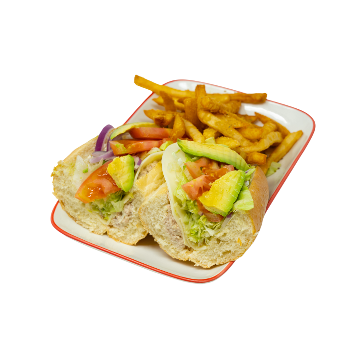 #21 Tuna Avocado Sub Cheese Choice of Side + Free Soda