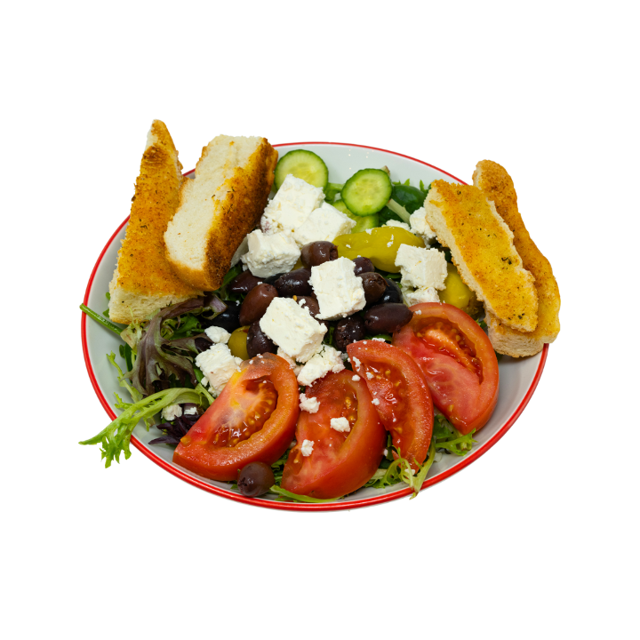 #22 Greek Salad w/Garlic Bread +Free Soda