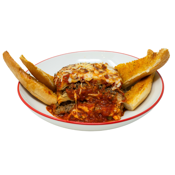 #7 Lasagna w/Garlic Bread + Free Soda