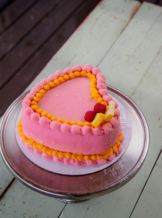 Raspberry Lemonade Heart Cake - Small
