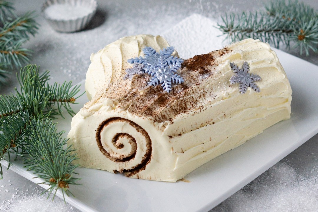 White Chocolate Buche de Noel