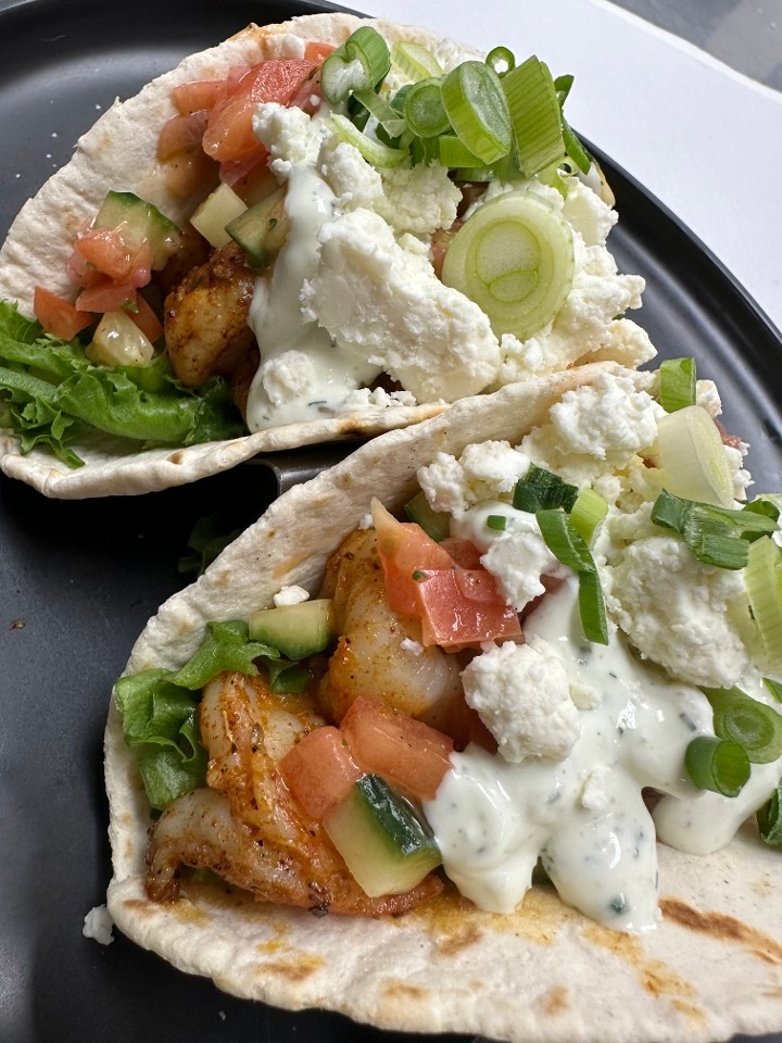 Greek Style Shrimp Tacos