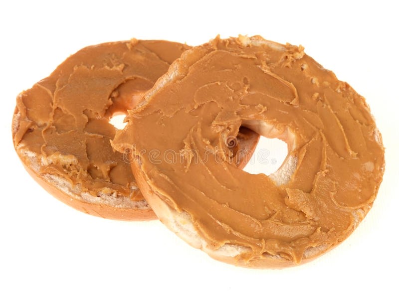Hand Rolled Bagel with Peanut Butter