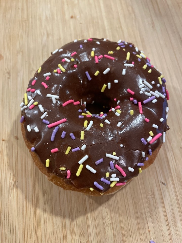 Chocolate Frosting Donut with Sprinkles