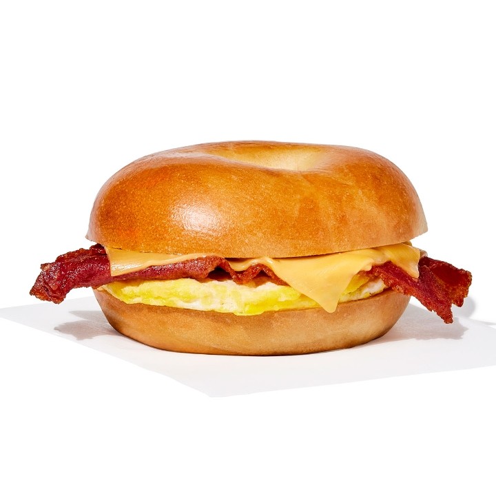 Turkey Bacon, Egg, and Cheese Bagel