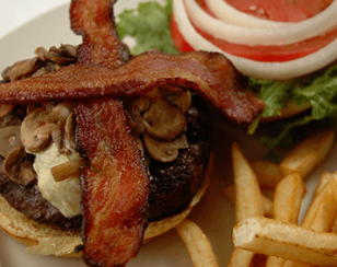 Lunch Blue Cheese Bacon Burger