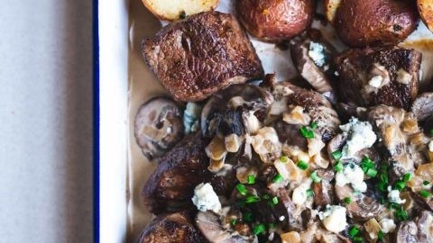 Beef Tips with Bleu Cheese/Mushrooms