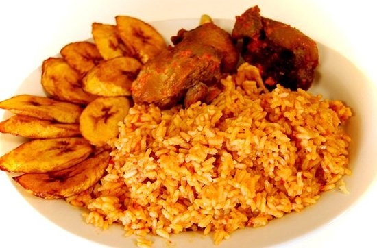 Jollof Rice, Chicken & Plantain