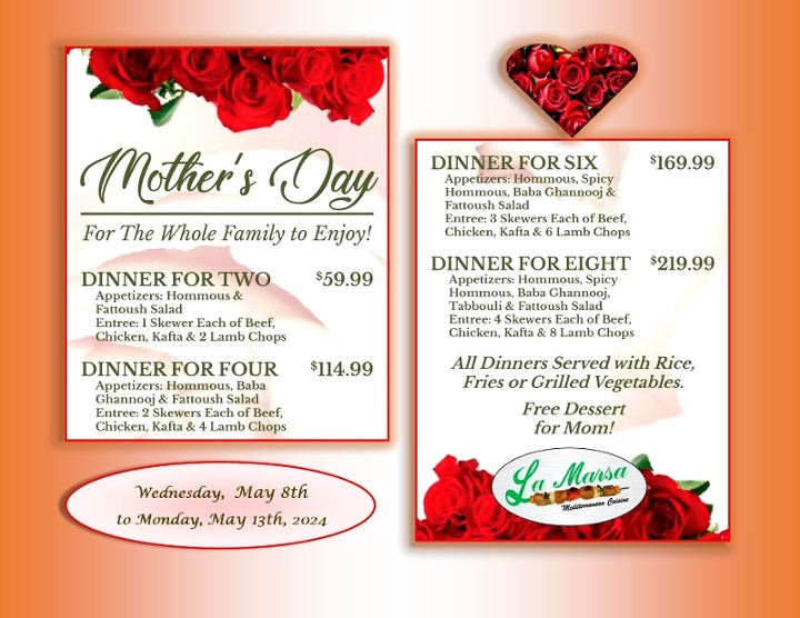 Mother's Day Dinner -- For 2